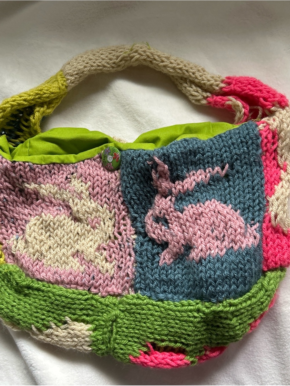Hand Crafted Bunny Patch Shoulder Bag